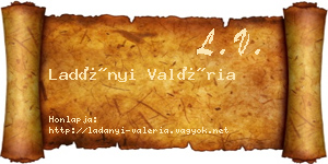Ladányi Valéria névjegykártya